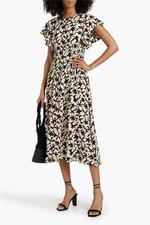 Ulla Johnson Anais A Line Midi Dress Abstract Print Crepe Viscose Size 8 NWOT