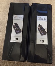 Pair Vintage Fellowes Alpha Cassette Storage Boxes