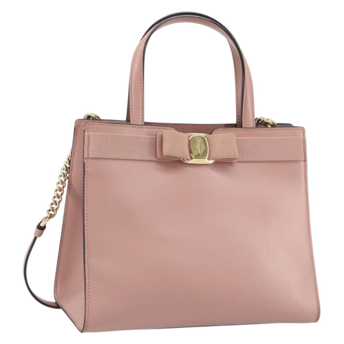 Salvatore Ferragamo Vara Bow Top Handle Convertible Tote Leather