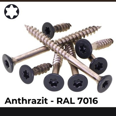 Spanplattenschrauben Edelstahl Torx | Holzschrauben | Anthrazit RAL7016