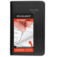 AT-A-GLANCE 2026 Planner, Weekly, 3-1/2 x 6, Pocket Size, Hourly, DayMinder, ...