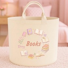 Personalised book storage box gifts storage Felt Trug Storage Basket 40cm x 40c