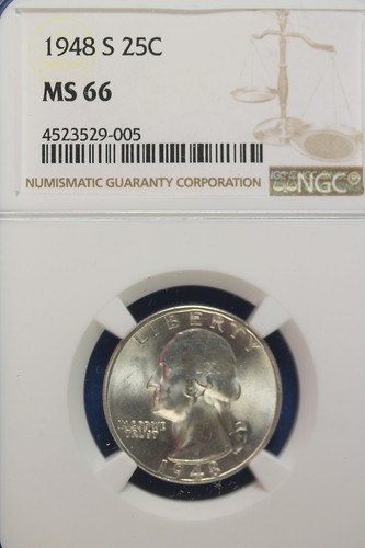 1948 S NGC MS66 Washington Quarter!! #A9548 - Bild 1 von 2