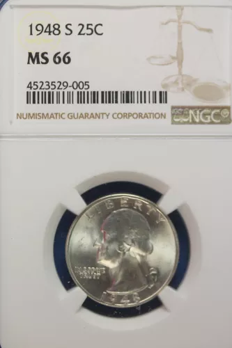 1948 S NGC MS66 Washington Quarter!! #B49620