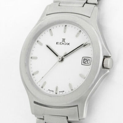 Rar: Luxus Edox Sport Superflat Precise Datum Swiss Made Uhr -Service Neu -TOP !