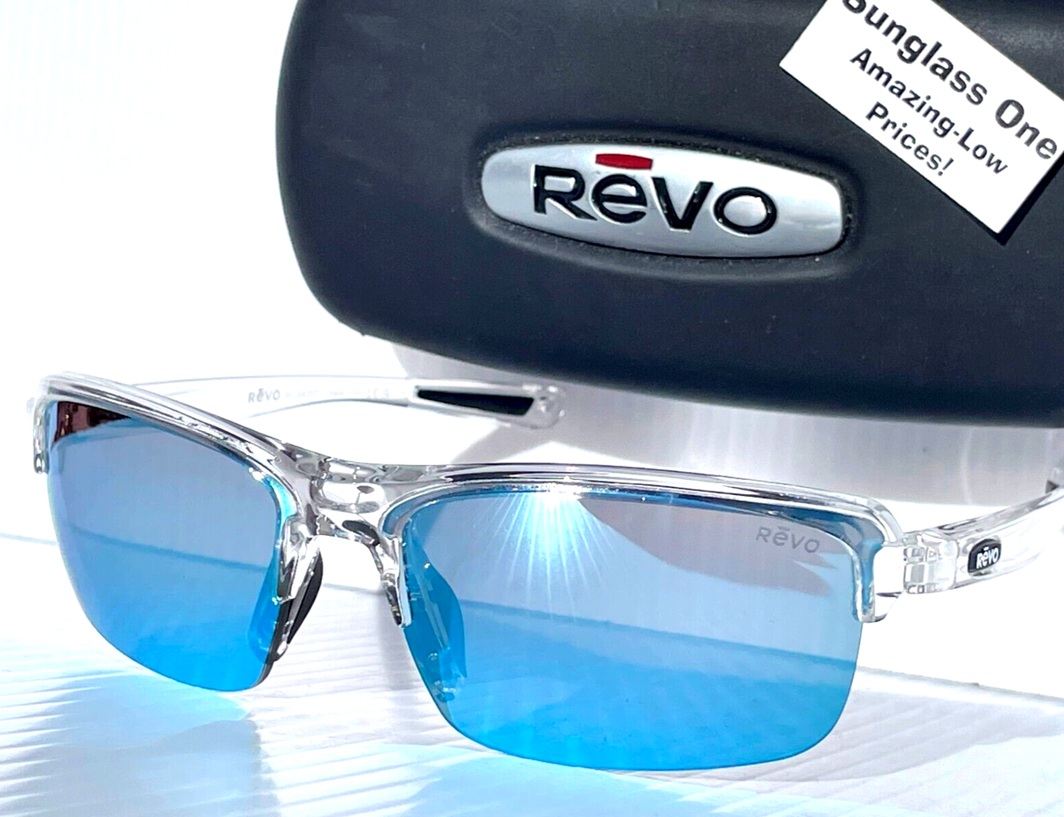 NEW REVO CRUX N Crystal Clear POLARIZED Blue Water Lens Sunglass