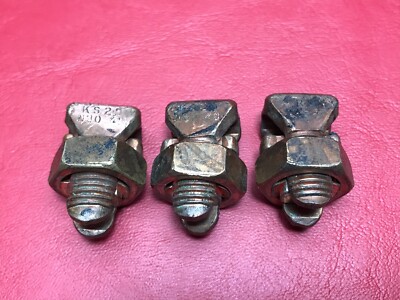 Lot of 3 - Burndy Splicing Tap Split Bolt  KS20 N30 40 4 RUN 14 - 4 Used