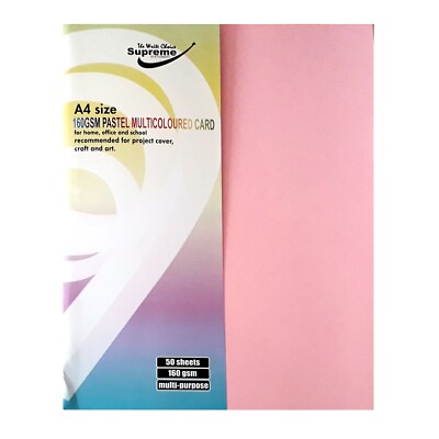 A4 Pastell Mehrfarbig Karte 160 GSM 50 Blatt für Zuhause Schule Büro Basteln Kunst