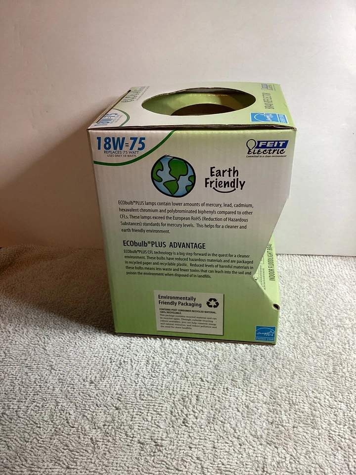 Ecobulb Plus 18 Watt=75 Watt BR 40 Reflector Indoor Floodlight New in Box - Image 4 of 4