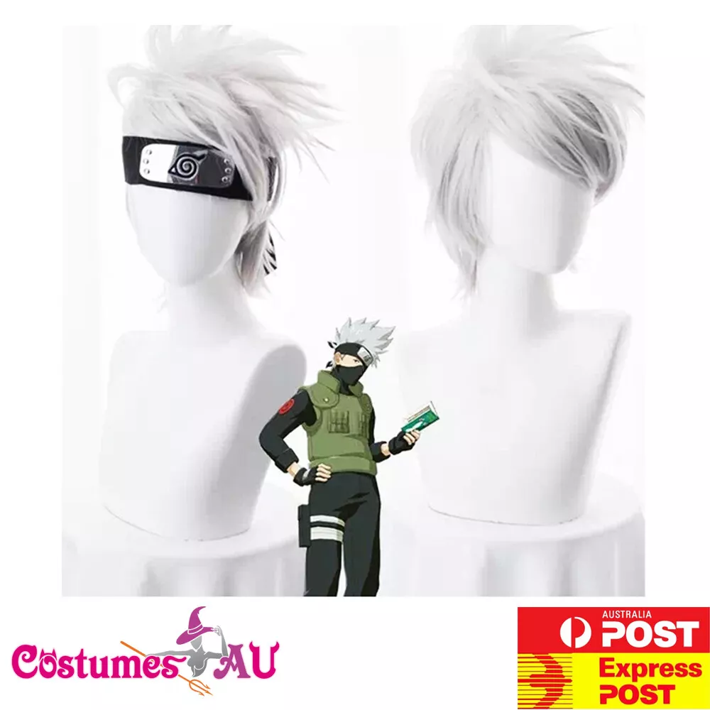 Naruto Kakashi Hatake Cosplay Wig and Headband