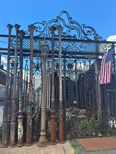European metal driveway huge gates with bronze inserts and transom!!! Art piece