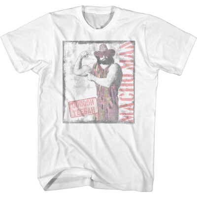 Macho Man Randy Savage OOOOOH YEEEAH Flexing Men's T Shirt WWE Wrestling Legend