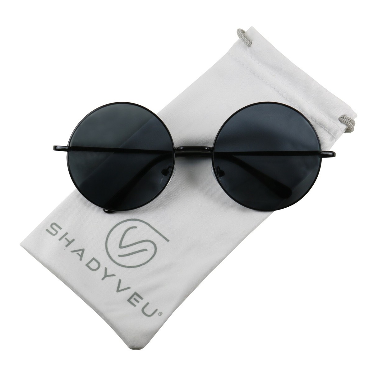 Oversized Round Frame Sunglasses UV400 Protection One Size Amazon.com: Fuaisi Retro Fashion Oversized Thick Bold Frame  main image 4