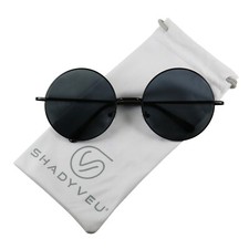 ShadyVEU - Big X Large Round Circular Metal Wire Frame Hipster Hippie Sunglasses