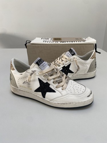 Golden Goose Ball Star Sneaker White Leather/Gold/Black Glitter sz 37 New in Box - Picture 11 of 13