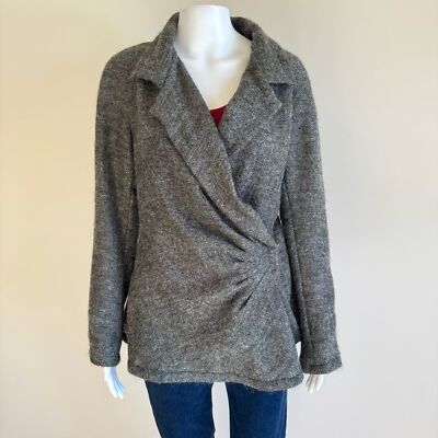 RARE Jeanne LANVIN Mohair Wool Blend Boucle Knit Cardigan Blazer Jacket France