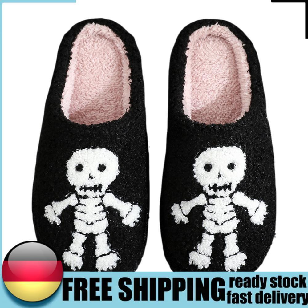 APL Halloween Plush Slippers Little Ghost Slippers Anti Slip Soft for Autumn Winter