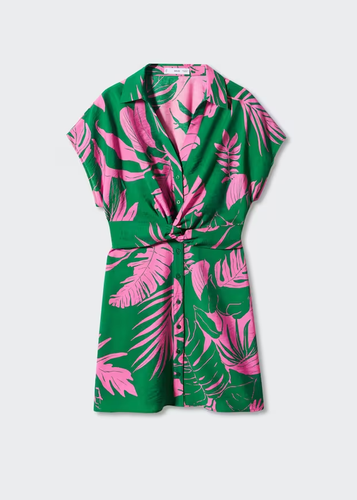 BNWT: Tropical PRINT FLORAL shirt dress incontrasting colours from MANGO: 14 - Picture 2 of 6