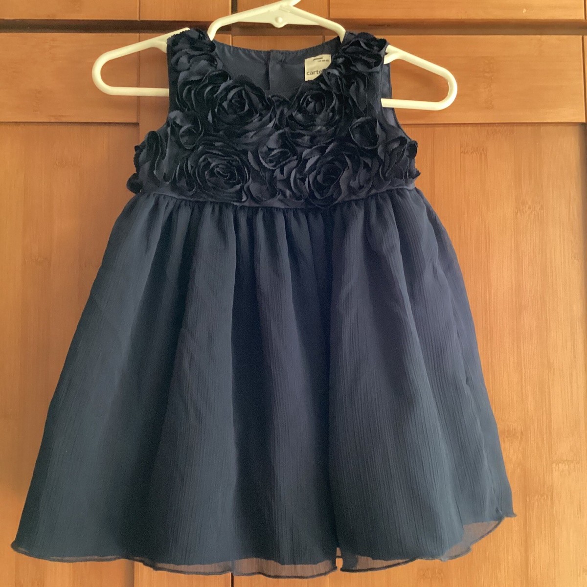 navy blue infant dress Elegant Baby Girls Dark Blue Sequin Bow Princess Dress Toddler Prom Dress, Blue / 3-4 Years (110cm) main image 0