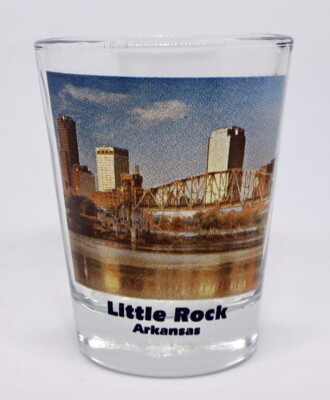 LITTLE ROCK ARKANSAS CITY SKYLINE PHOTO SHOT GLASS SHOTGLASS