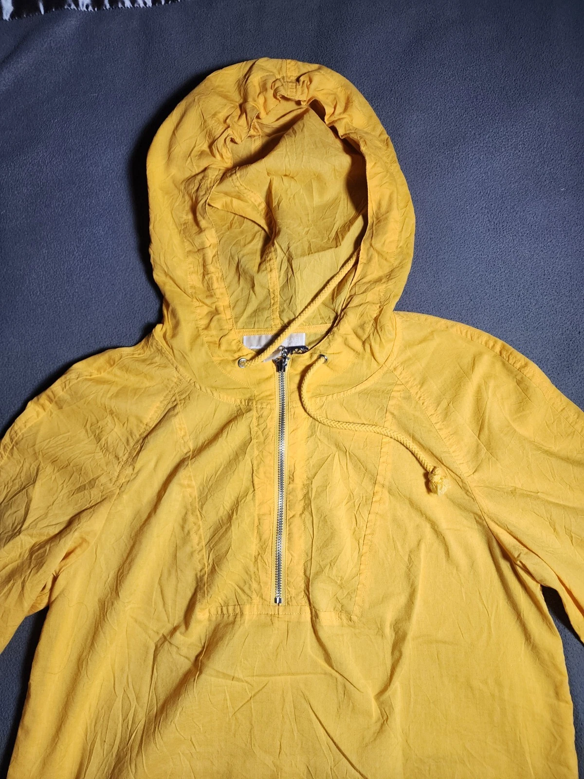 Michael Kors Top donna maglione giallo medio manica lunga quarto zip cappuccio