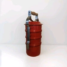 Huta Silesia Vintage 1970s Enamelware Stacking Bento-style Lunchbox 6 piece