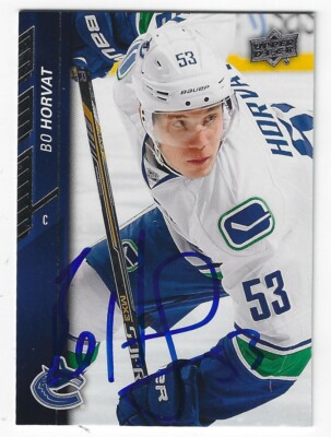 Autographed BO HORVAT Vancouver Canucks 2015-16 Upper Deck Card #179 w/COA 