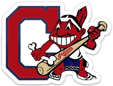 Cleveland Indians Chief Wahoo w/ Classic C Logo Type MLB Die-cut MAGNET