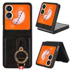 Capa Couro para Tecno Phantom V Flip 2 com Pulseira | Anti-Queda