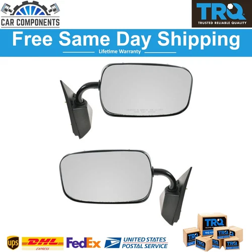 TRQ New Manual Side View Mirrors Left & Right Pair for Chevy GMC Pickup Truck
