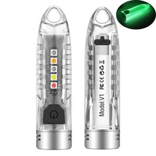 Mini Torch LED Keychain Portable Fluorescent Flashlight Light Rechargeable