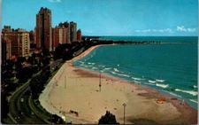 GOLD COAST birds eye view LAKE MICHIGAN Postcard