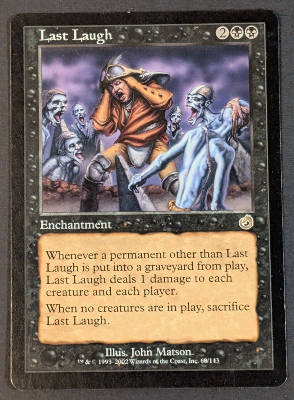 MTG Card - 1x Last Laugh - Torment - LP - Vintage - Black - Magic The Gathering