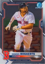 Xander Bogaerts 2021 Topps Bowman Chrome Baseball Base Card #85 Boston Red Sox