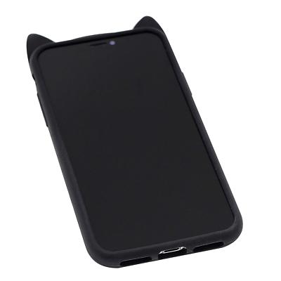 iPhone X / XS / 10S - Soft Silicone Rubber Case Cover Black Cat
