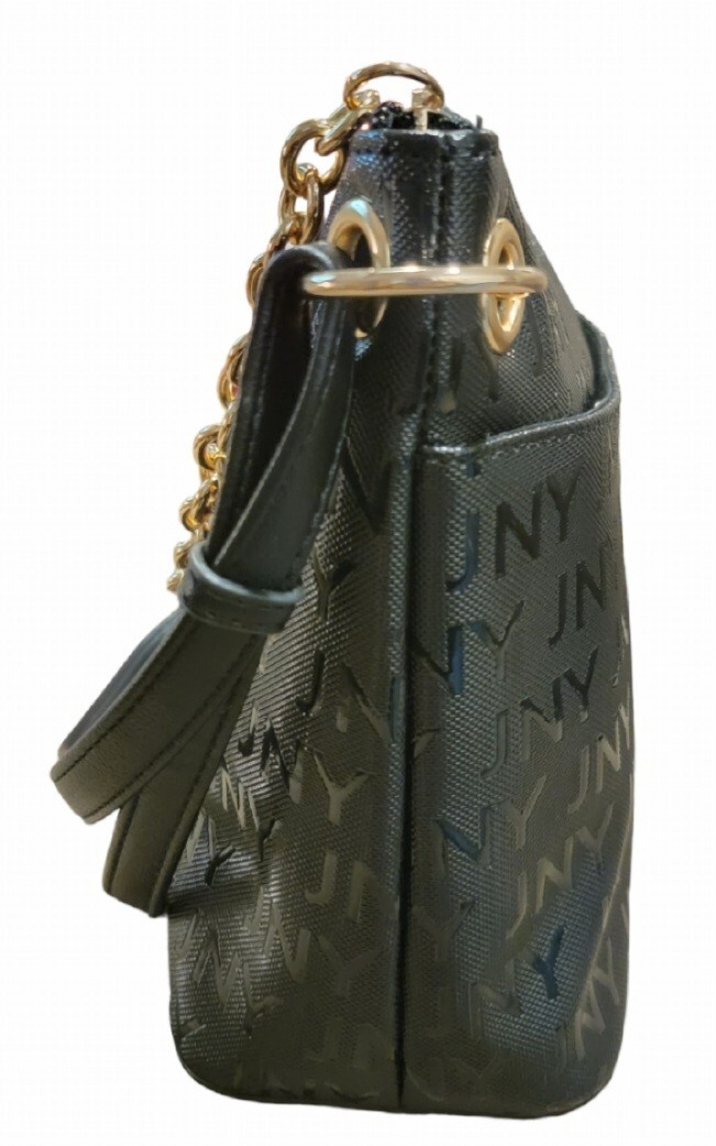 Jones New York Signature Handbag Black Gold Chain Zipper New Jones New York Signature Handbag Black Gold Chain Zipper New