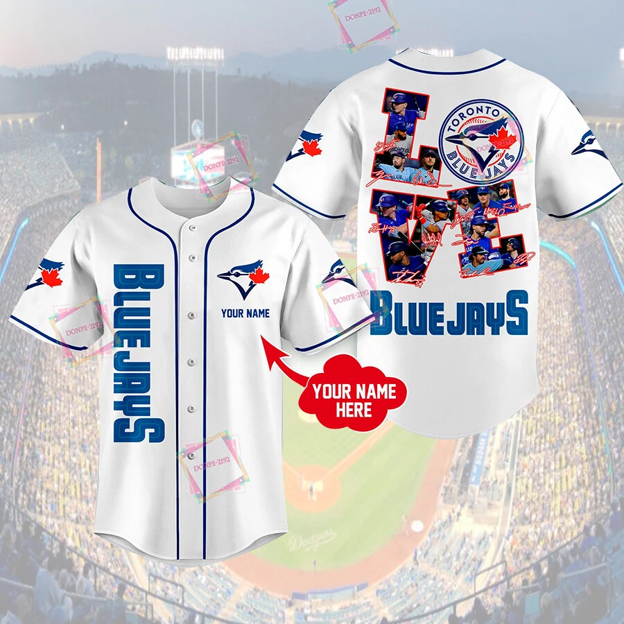 Hot Trending Blue Jays Love Team 2023 Fan Made Baseball Jersey 3D Print S-5XL