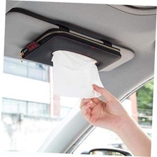 Car Tissue Holder - Sun Visor Napkin Holder, PU Leather Backseat Tissue Black