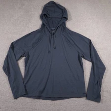 RBX Hoodie Shirt Womens Large Blue Performance Lightweight Athletic Long Sleeve