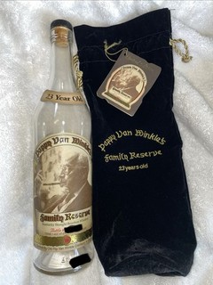 Pappy Van Winkle 23 Year Old (empty bottle) with Black Velvet Bag and Hang Tag
