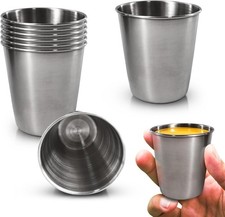 Unbreakable Stainless Steel Shot Glasses 70ml 2.37oz Set Of 8 Metal Cups For