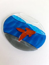 Fishbowl Stained Glass Kit. Pre-cut, pre-ground, soldering materials included.