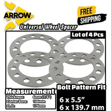 4Pcs 1/4"Thick 6x5.5" Universal Wheel Spacer FIT: CHEVY Silverado Suburban Tahoe