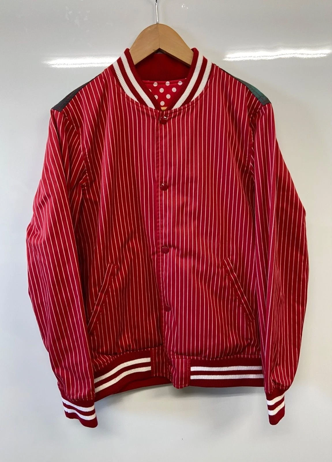 [U Supreme x COMME des GARCONS Giacca Varsity Reversibile Punto Rosso M 14SS