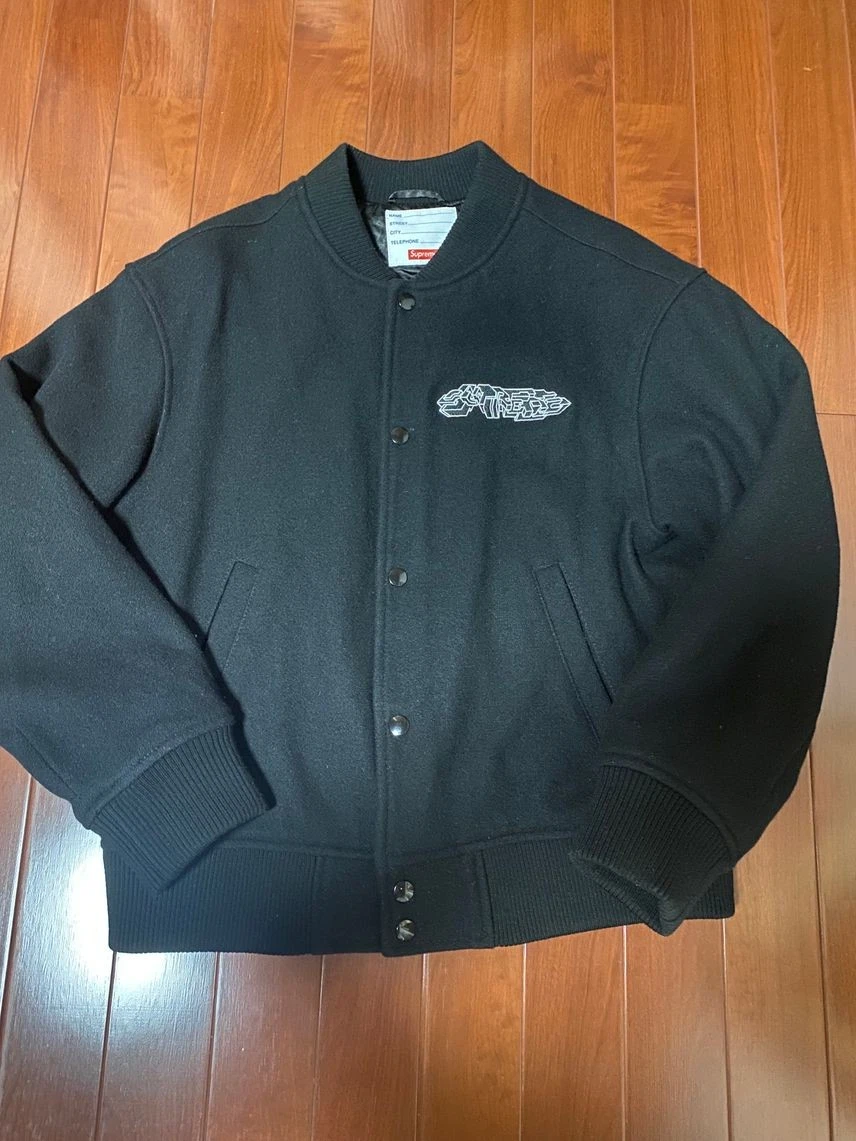 Veste universitaire Supreme Delta logo noir