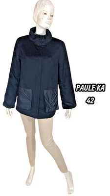 Paule Ka Taille 42 Superbe manteau doublé noir en laine et cachemire avec capuch - Photo 1/4