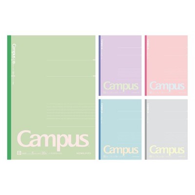 KOKUYO Composition Notebooks, 5 Pack Campus Semi-B5 Comp Book Positive Smokey