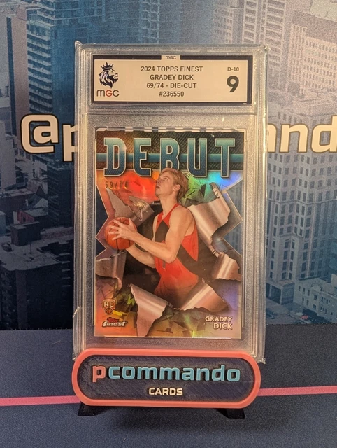 2024 Topps Finest Gradey Dick RC Debut Die Cut Numbered /75 Graded MGC 9
