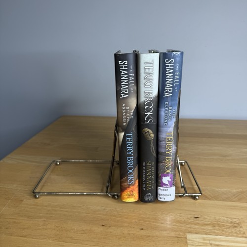 VTG MCM Gold Metal Sliding Adjustable Book Rack Stand Extending Book Holder Read - Foto 8 di 19