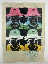 Andy Warhol COA Art Painting Original Drawing Vintage Paper Signed